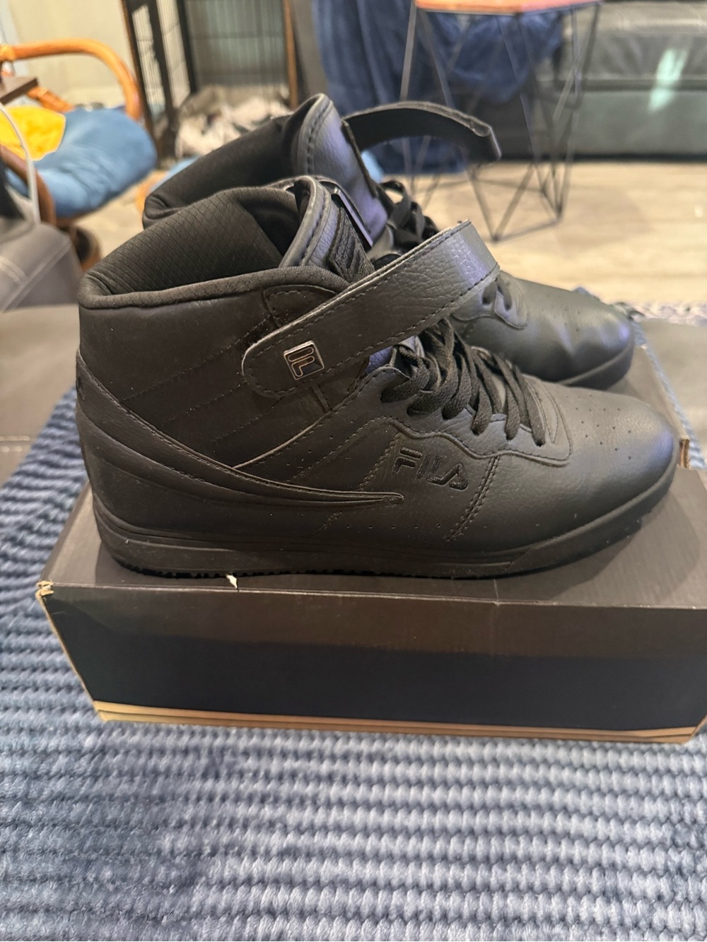 Fila Men's All-Black High-Top Athletic Sneakers